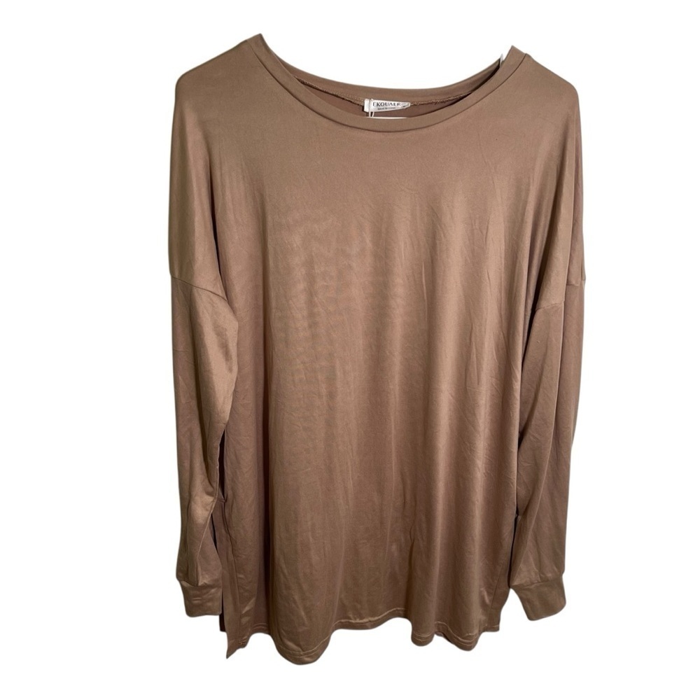 Ekouaer Long Sleeve Pajama Top Beige M